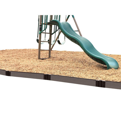 Weathered Wood Straight Playground Border Kit 64' - 1" Profile