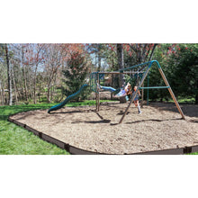 Weathered Wood Curved Playground Border Kit 64' - 1" Profile