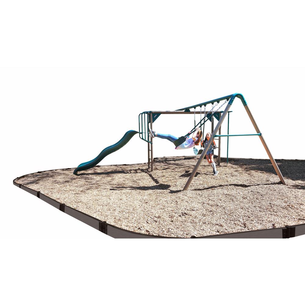 Weathered Wood Curved Playground Border 16' - 1" Profile