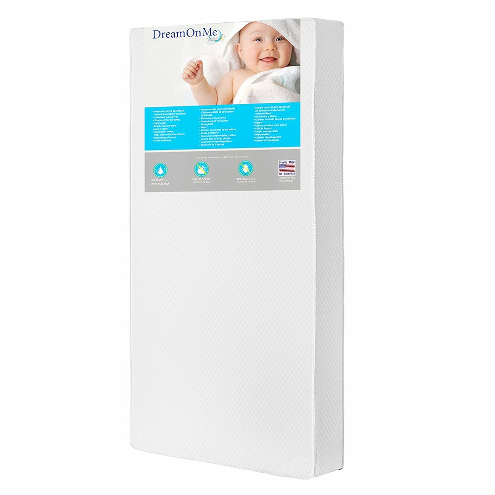 Dream On Me Lavender 6 Inch 2 in 1 Foam Core Crib and Toddler Bed Mattress