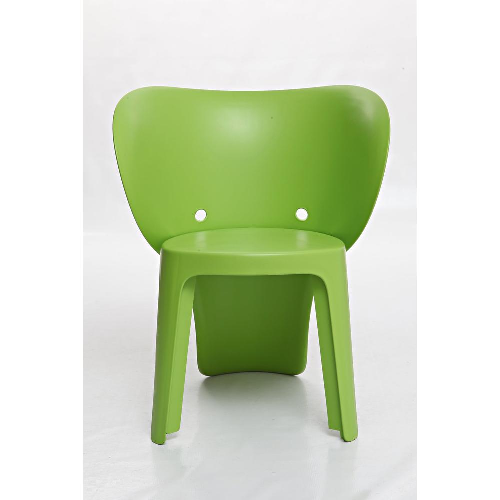 Elephant Polypropylene Kids Chair, Set of 4, Green