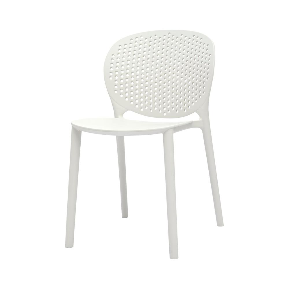 Midcentury Polypropylene Kids Side Chair, Set Of 4, White