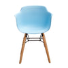 Midcentury Polypropylene Kids Side Chair, Set Of 4, Blue, Shelter Arms