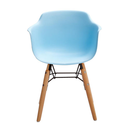 Midcentury Polypropylene Kids Side Chair, Set Of 4, Blue, Shelter Arms