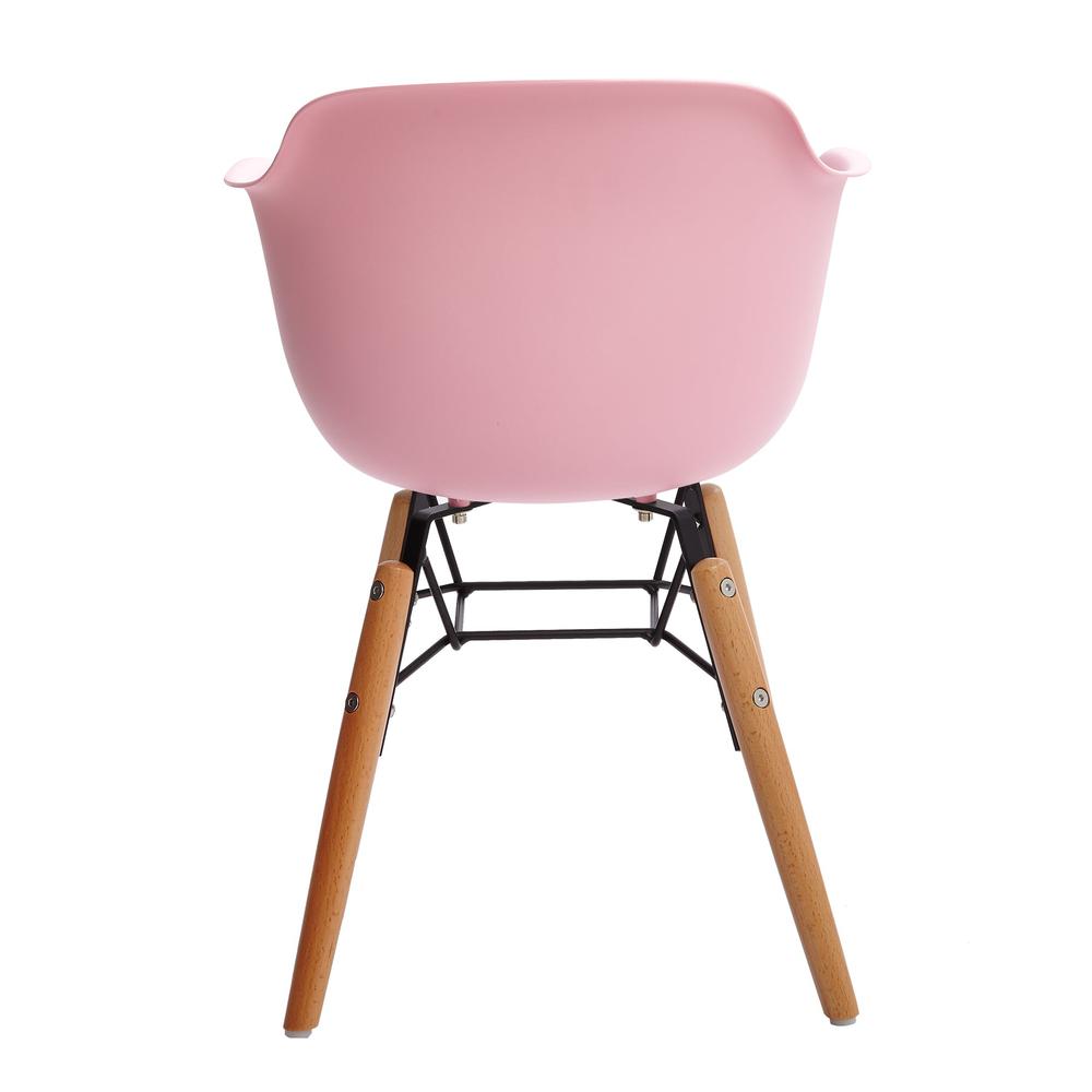 Midcentury Polypropylene Kids Side Chair, Set Of 4, Pink, Shelter Arms
