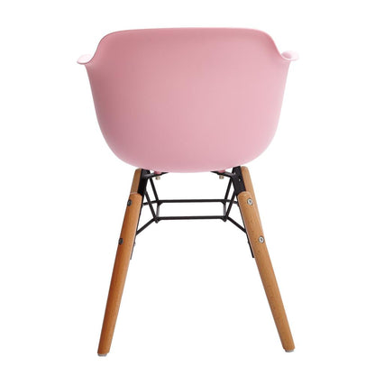 Midcentury Polypropylene Kids Side Chair, Set Of 4, Pink, Shelter Arms