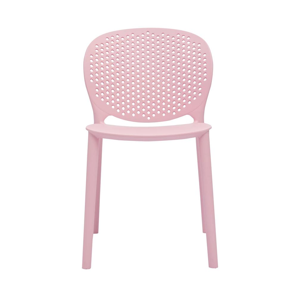 Midcentury Polypropylene Kids Side Chair, Set Of 4, Pink