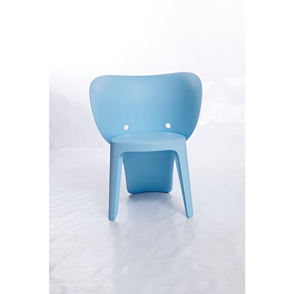 Elephant Polypropylene Kids Chair, Set of 4, Blue