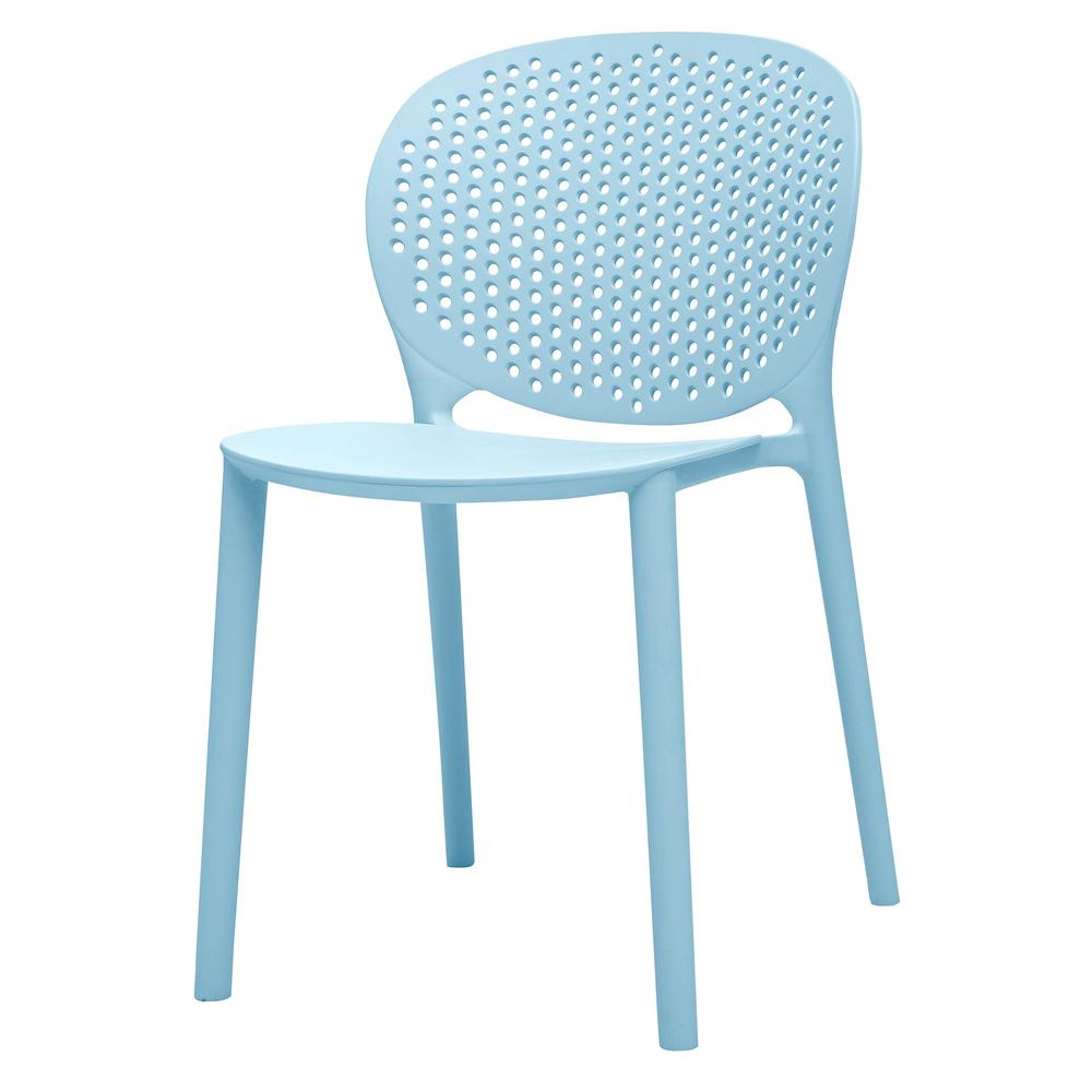 Midcentury Polypropylene Kids Side Chair, Set Of 4, Blue