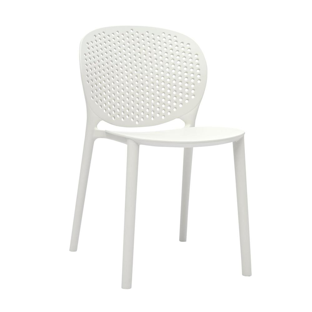 Midcentury Polypropylene Kids Side Chair, Set Of 4, White