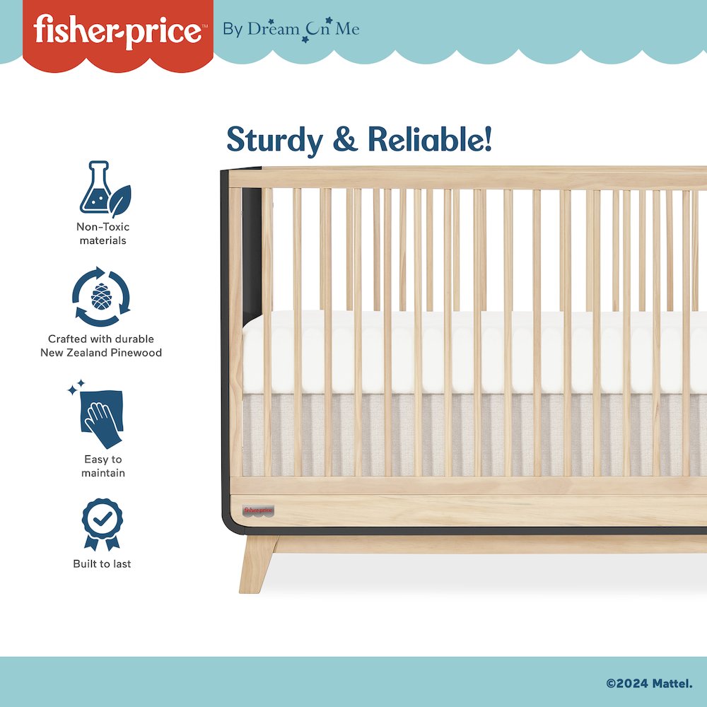 Fisher Price Siesta 3-in-1 Convertible Crib by Dream On Me