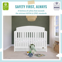 JPMA & Greenguard Gold Certified Dream On Me Storybrooke 5 in 1 Convertible Crib, White