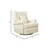 Evolur Melbourne Wing Back Swivel Glider I Nursery Glider I Durable Soft Fabric I Bonus Pillow, 616-SHELL