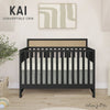 Dream On Me Kai Convertible Crib, Matte Black