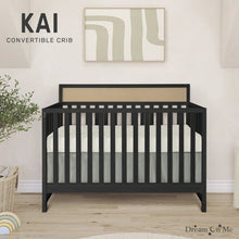 Dream On Me Kai Convertible Crib, Matte Black
