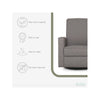 Evolur Raleigh Basic Glider |Recliner| Rocker, 610-RUSTICGRY