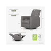 Evolur Raleigh Basic Glider |Recliner| Rocker, 610-RUSTICGRY