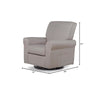 Evolur London Upholstered 360 Swive l Glider I Rocker I Nursery Glider I Durable Soft Fabric, 614-FOSSIL