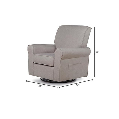 Evolur London Upholstered 360 Swive l Glider I Rocker I Nursery Glider I Durable Soft Fabric, 614-FOSSIL