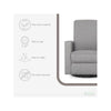 Evolur Raleigh Basic Glider |Recliner| Rocker, 610-LTGRY