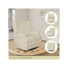 Evolur Melbourne Wing Back Swivel Glider I Nursery Glider I Durable Soft Fabric I Bonus Pillow, 616-SHELL