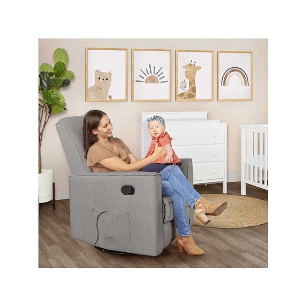 Evolur Raleigh Basic Glider |Recliner| Rocker, 610-LTGRY