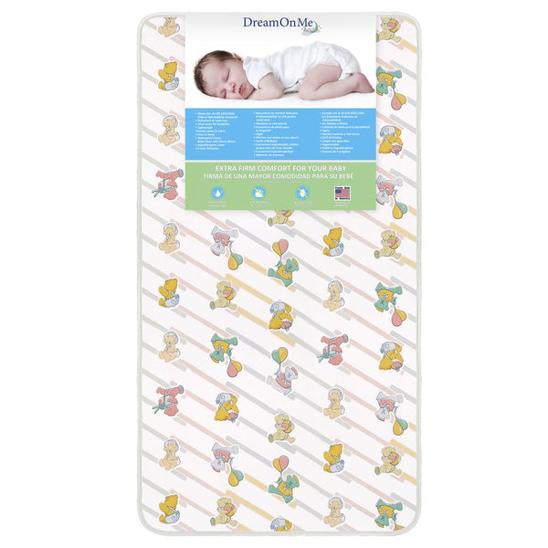 Dream On Me, 5" Foam Crib & Toddler Bed Quilted Standard Mattress, Quilted Bear Print
