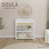 Dream On Me Doula Changing Table in White with Natutal, JPMA certified
