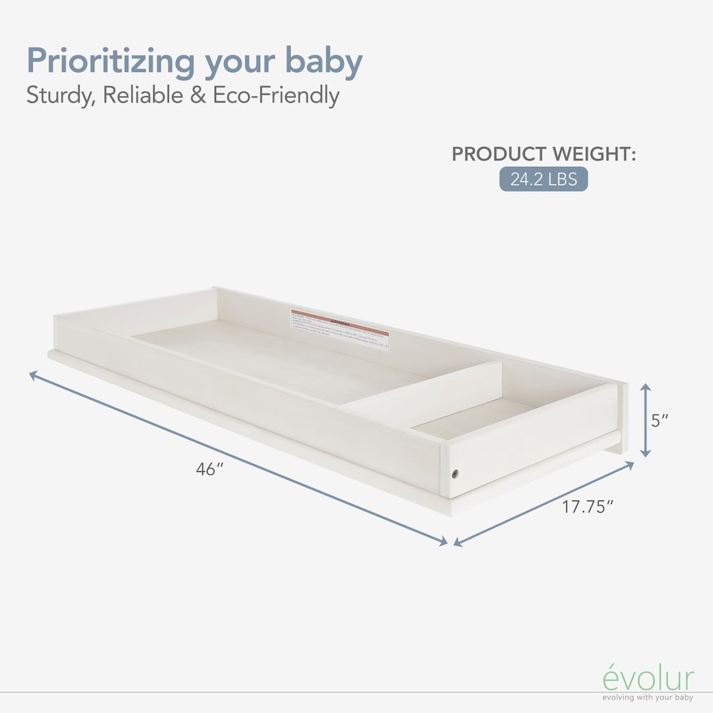 Evolur I Modern Changing Tray I Full Assembly I Lasting Quality, 850-VB