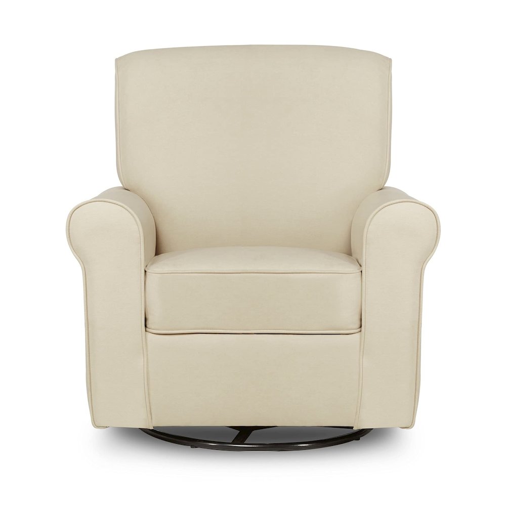 Evolur London Upholstered 360 Swive l Glider I Rocker I Nursery Glider I Durable Soft Fabric, 614-SHELL