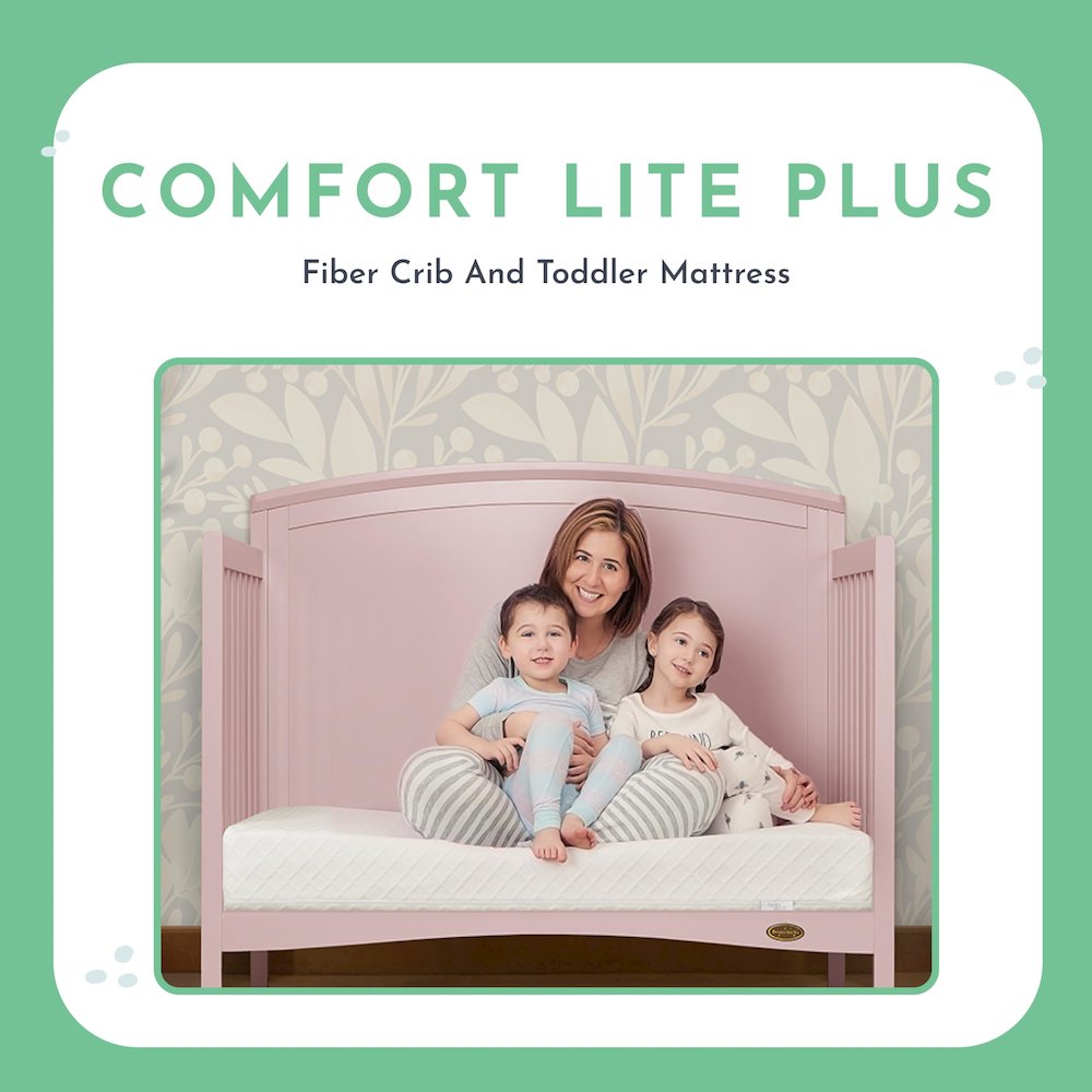 Evolur Sleep, Comfort  Lite Plus Fiber Crib And Toddler Mattress I Waterproof I Green Guard Gold Certified I Removable Cover
