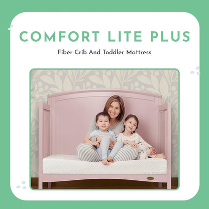 Evolur Sleep, Comfort  Lite Plus Fiber Crib And Toddler Mattress I Waterproof I Green Guard Gold Certified I Removable Cover