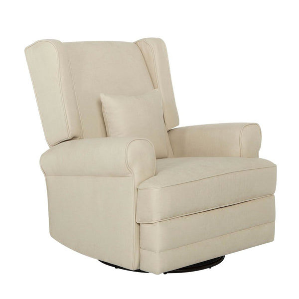 Evolur Melbourne Wing Back Swivel Glider I Nursery Glider I Durable Soft Fabric I Bonus Pillow, 616-SHELL
