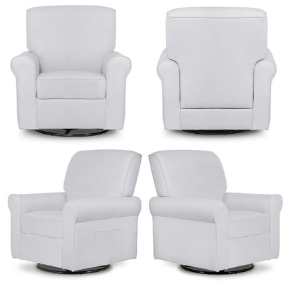 Evolur London Upholstered 360 Swive l Glider I Rocker I Nursery Glider I Durable Soft Fabric, 614-GRY