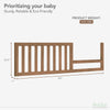 Evolur Stilnovo Mid Century Convertible Crib Toddler Guard Rail I Full Assembly I Lasting Quality , 811-SC