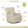 Evolur Melbourne Wing Back Swivel Glider I Nursery Glider I Durable Soft Fabric I Bonus Pillow, 616-SHELL