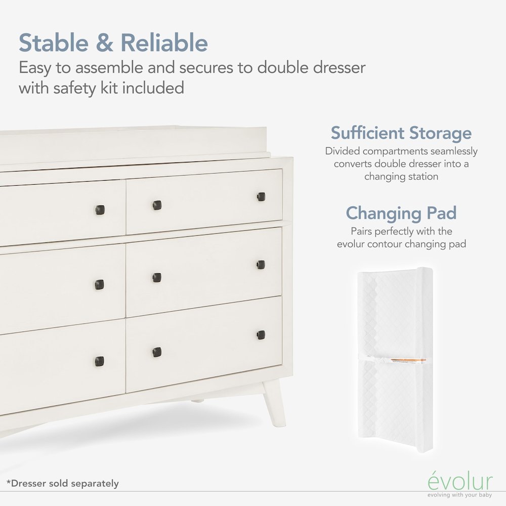 Evolur I Modern Changing Tray I Full Assembly I Lasting Quality, 850-VB