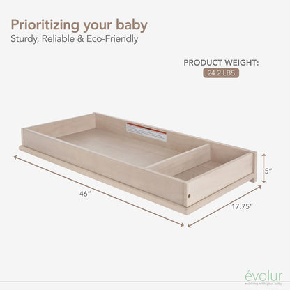 Evolur I Modern Changing Tray I Full Assembly I Lasting Quality, 850-SANDO