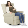 Evolur Melbourne Wing Back Swivel Glider I Nursery Glider I Durable Soft Fabric I Bonus Pillow, 616-SHELL