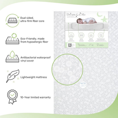 Dream On Me, Orthopedic Extra Firm Foam  Standard Crib Mattress, Grey