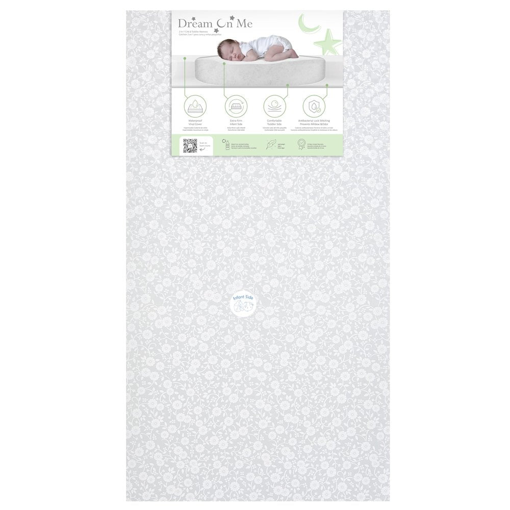Dream On Me, Orthopedic Extra Firm Foam  Standard Crib Mattress, Grey