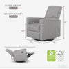 Evolur Raleigh Basic Glider |Recliner| Rocker, 610-LTGRY