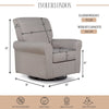 Evolur London Upholstered 360 Swive l Glider I Rocker I Nursery Glider I Durable Soft Fabric, 614-FOSSIL