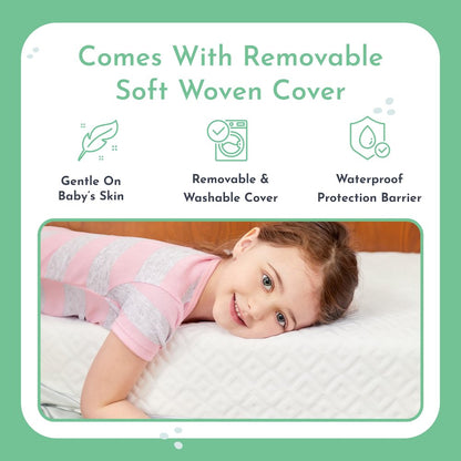 Evolur Sleep, Comfort Lite Plus With Natural Eucalyptus Fiber Crib And Toddler Mattress I Waterproof I Green Guard Gold Certified I Removable Cover