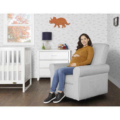 Evolur London Upholstered 360 Swive l Glider I Rocker I Nursery Glider I Durable Soft Fabric, 614-GRY