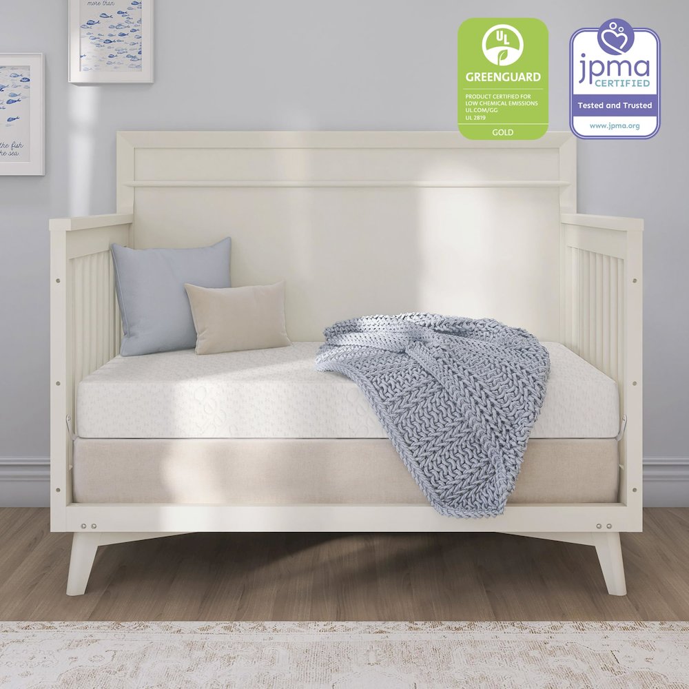 Evolur Sleep, Comfort Balance Plus Supreme 260 Coil Inner Spring Crib And Toddler Mattress I Waterproof I Green Guard Gold Certified I Removable Cover