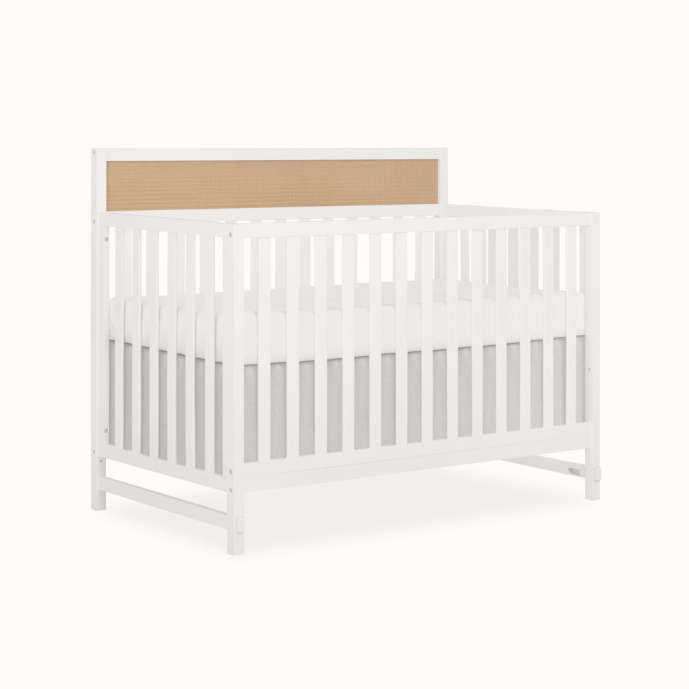 Dream On Me Kai Convertible Crib, White+Natural