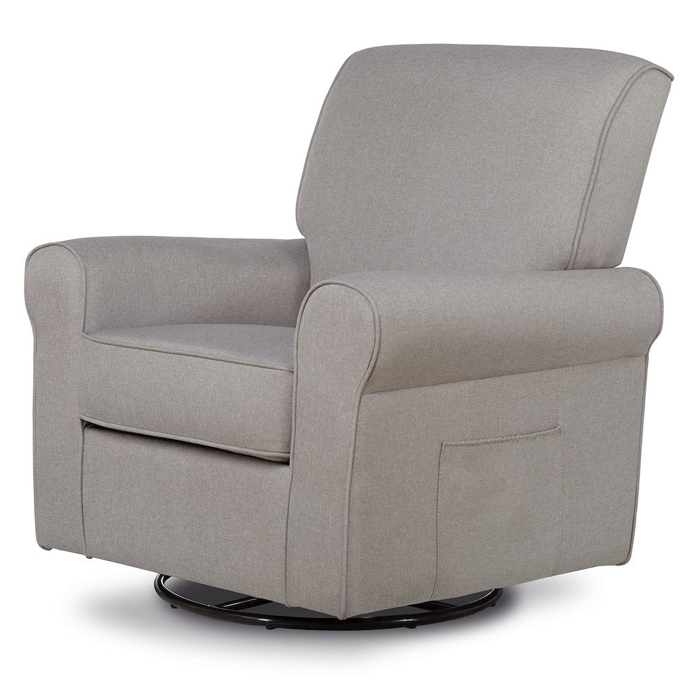 Evolur London Upholstered 360 Swive l Glider I Rocker I Nursery Glider I Durable Soft Fabric, 614-FOSSIL