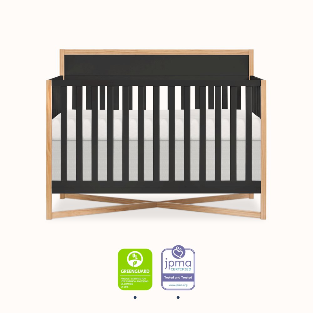 Dream On Me Owen 5-in-1 Convertible Crib, Matte Black