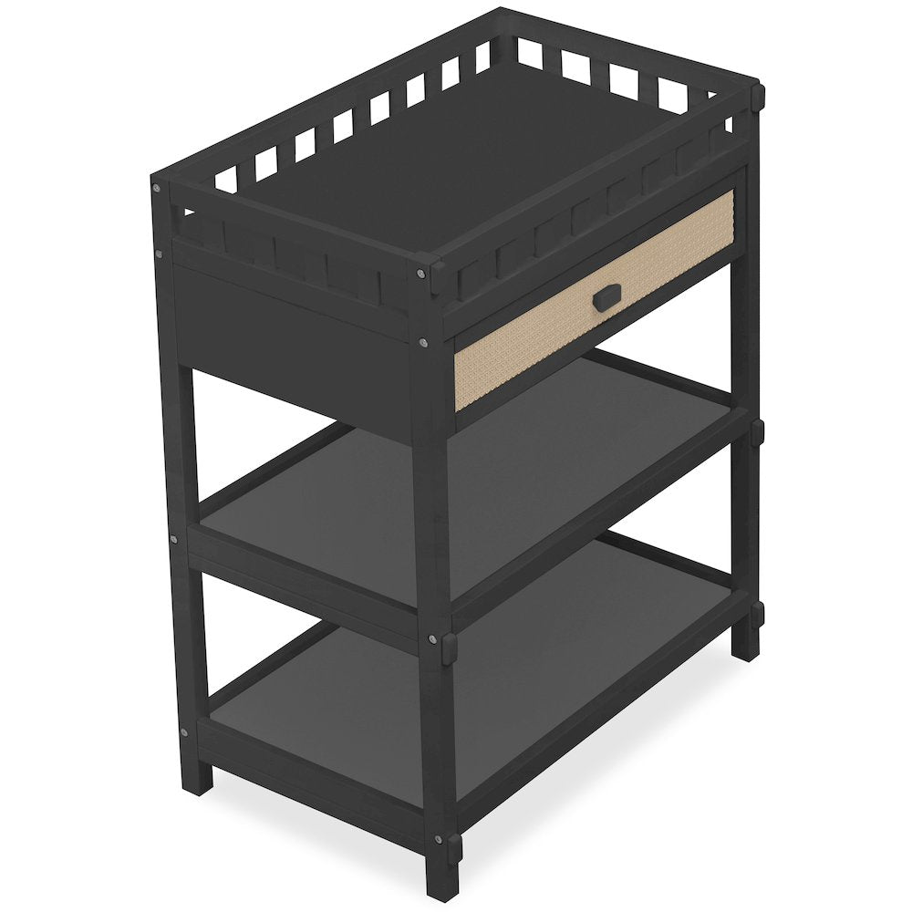 Dream On Me Doula Changing Table in Matte Black, JPMA certified